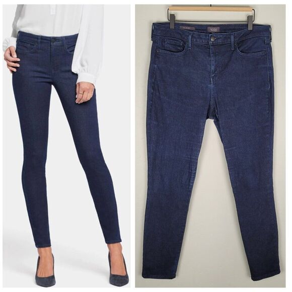 NYDJ Ami Skinny Jeans High Waist Dark Wash Blue Size 14 - Picture 1 of 12